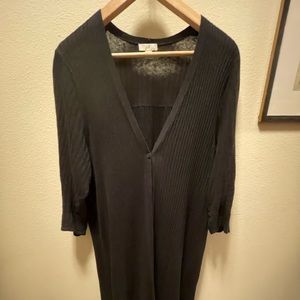 J. Jill Black V Neck Button Down Duster -1XL